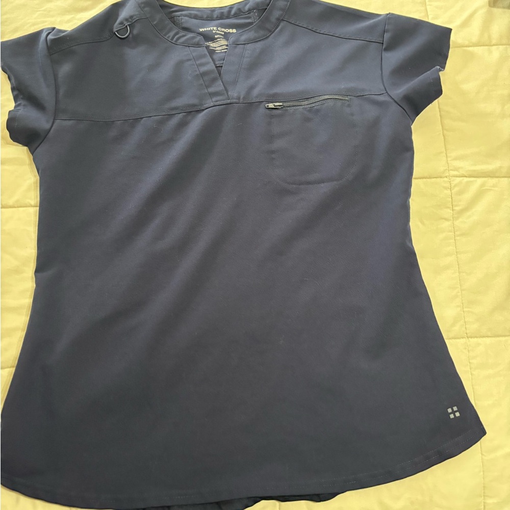 Women's White Cross Scrub Top